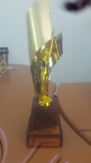 A Daham Lanka award trophy from the agency archive